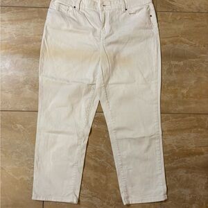 Chico's White Straight Leg Jeans 1.5 Crop